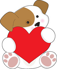 Image showing Cute Puppy Valentine