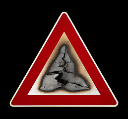 Image showing Warning sign fire hazard