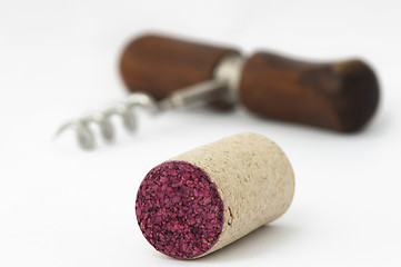 Image showing Corkscrew and cork