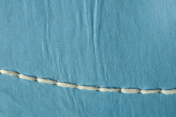 Image showing Blue paper seam