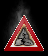 Image showing Warning sign fire hazard