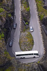 Image showing Coach in hairpin curve