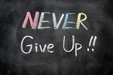 Image showing Never give up