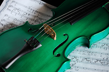Image showing Green violin