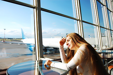 Image showing  Waiting at the airport