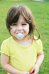 Image showing baby girl with pacifier 