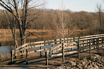 Image showing Wooden Bridge and River