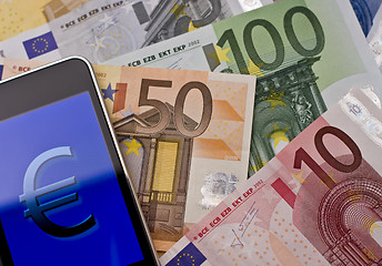 Image showing handheld with euro sign -two-