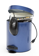 Image showing trashcan with electronic waste