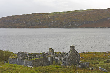 Image showing abandoned house at scottish coastline