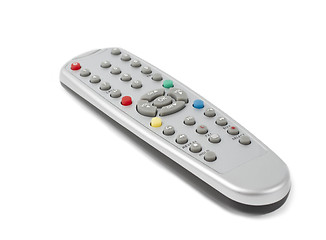 Image showing plastic remote control on white background