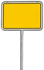 Image showing yellow placement sign (clipping path included)