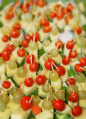Image showing Beautifully arranged appetizer platter