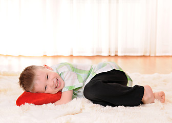 Image showing child with a plush heart