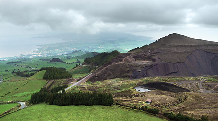 Image showing cloudy aerial view at the Azores