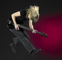 Image showing playing bass guitar