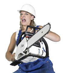 Image showing weird chain saw girl