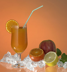 Image showing glass of fruit juice