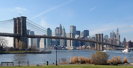 Image showing Brooklyn Bridge and New York