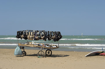 Image showing sales booth at the beach