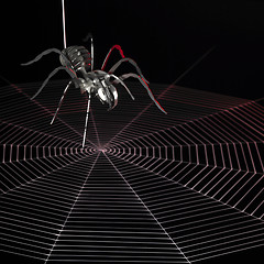Image showing metal spider and web