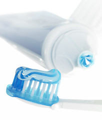 Image showing tooth paste and toothbrush