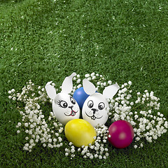 Image showing bunny Easter eggs
