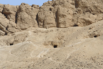 Image showing rock cut tombs in Egypt