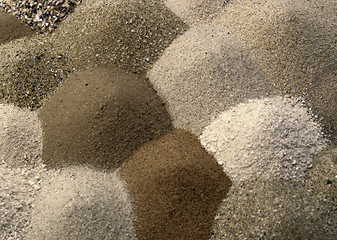 Image showing different brown toned sand piles to one another