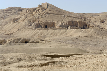 Image showing rock cut tombs near Mortuary Temple of Hatshepsut