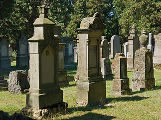 Image showing jewish graveyard in sunny ambiance