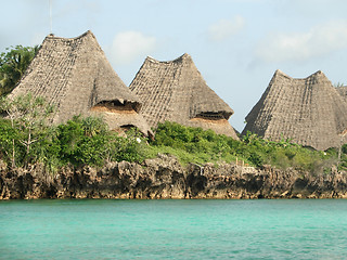 Image showing rustic roofs in Zanzibar