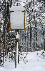 Image showing snow covered sign
