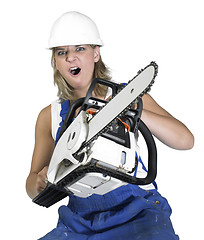 Image showing aggressive chain saw girl