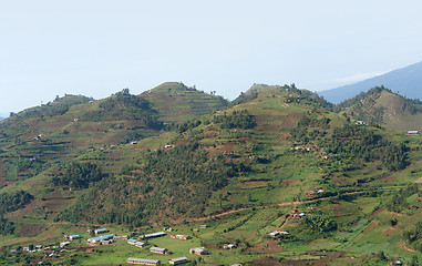 Image showing Virunga Mountains aerial view