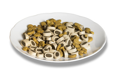 Image showing porcelain plate with cat food