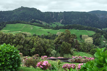Image showing panoramic scenery at the Azores