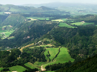 Image showing aerial scenery at the Azores