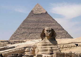 Image showing Pyramid of Khafre and Sphinx