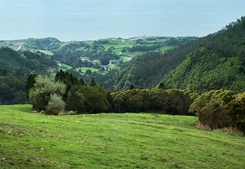 Image showing panoramic coastal scenery at the Azores