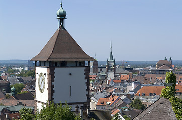 Image showing aerial view of Freiburg im Breisgau in sunny ambiance