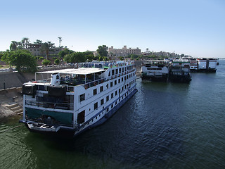 Image showing passenger ships on the Nile near Luxor