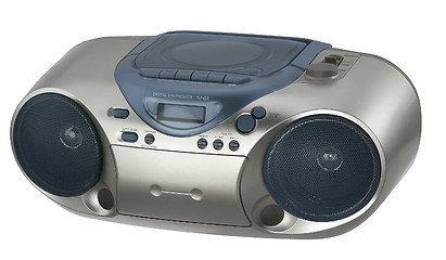 Image showing modern metallic colored radio