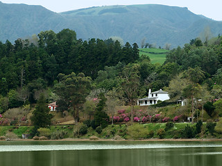 Image showing idyllic waterside scenery