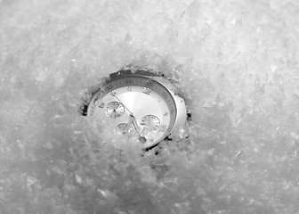 Image showing wristwatch in the snow