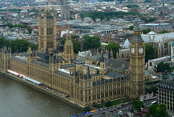 Image showing Houses of Parliament and London City detail