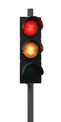 Image showing traffic light shows red and yellow