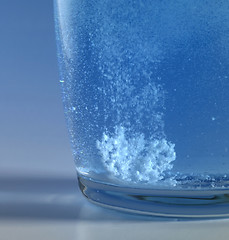 Image showing fizzy tablet in a glass of water