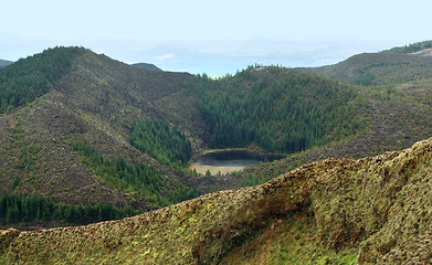 Image showing overgrown hills at the Azores