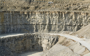 Image showing stone pit walls in sunny ambiance